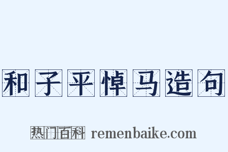 和子平悼马造句是什么意思的图片